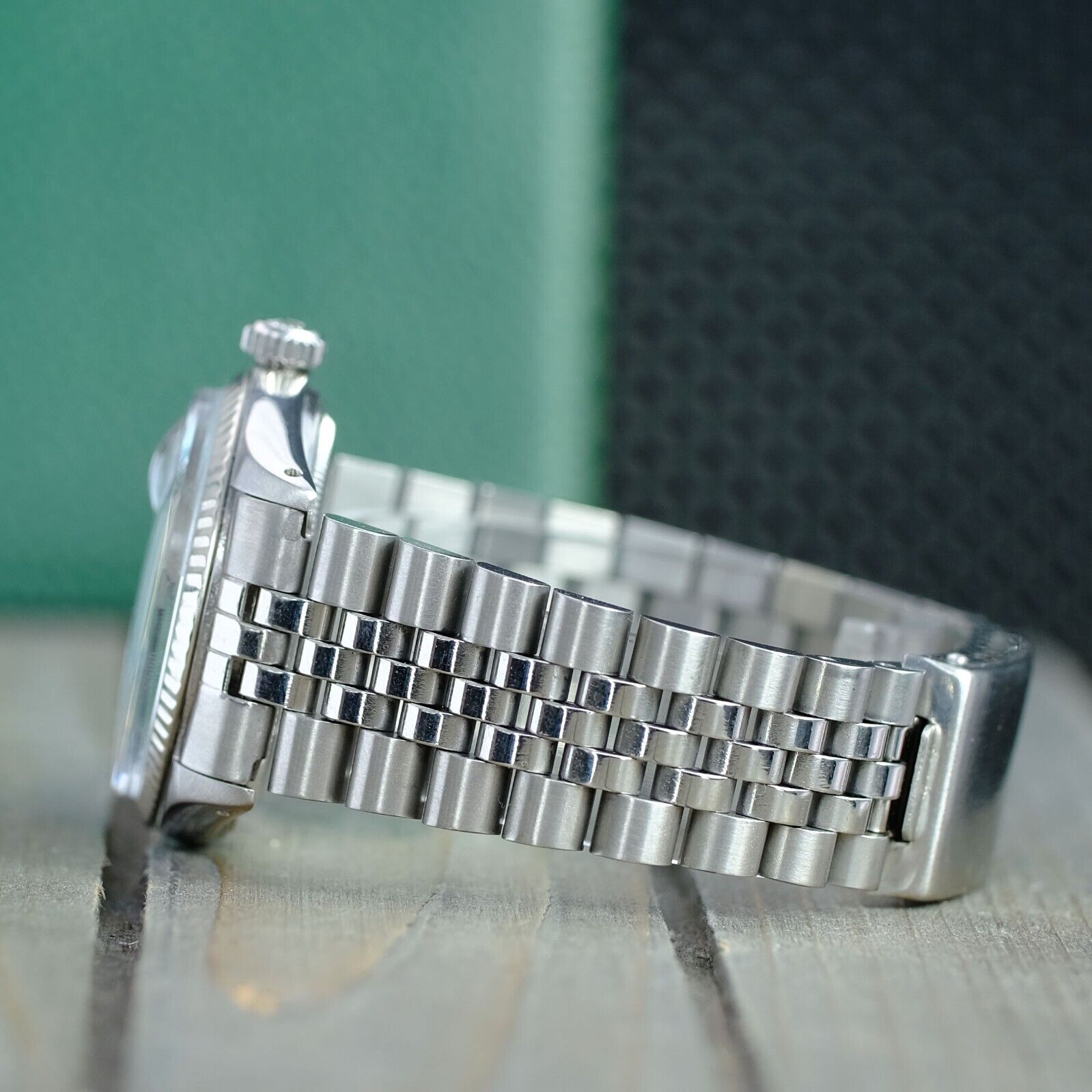 ROLEX Men's Datejust White Gold Steel Aqua Watch