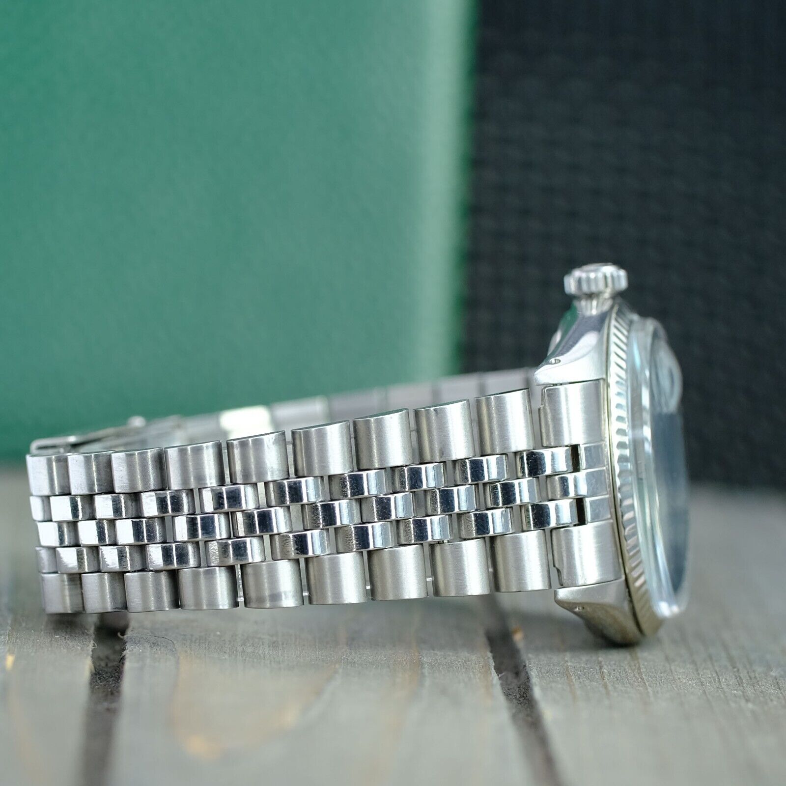 ROLEX Men's Datejust White Gold Steel Aqua Watch