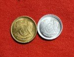 Egyptian 1973 Coins and 5 Piastres Note Set