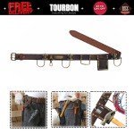 TOURBON Leather Electrician Tool Belt with Hammer Holder