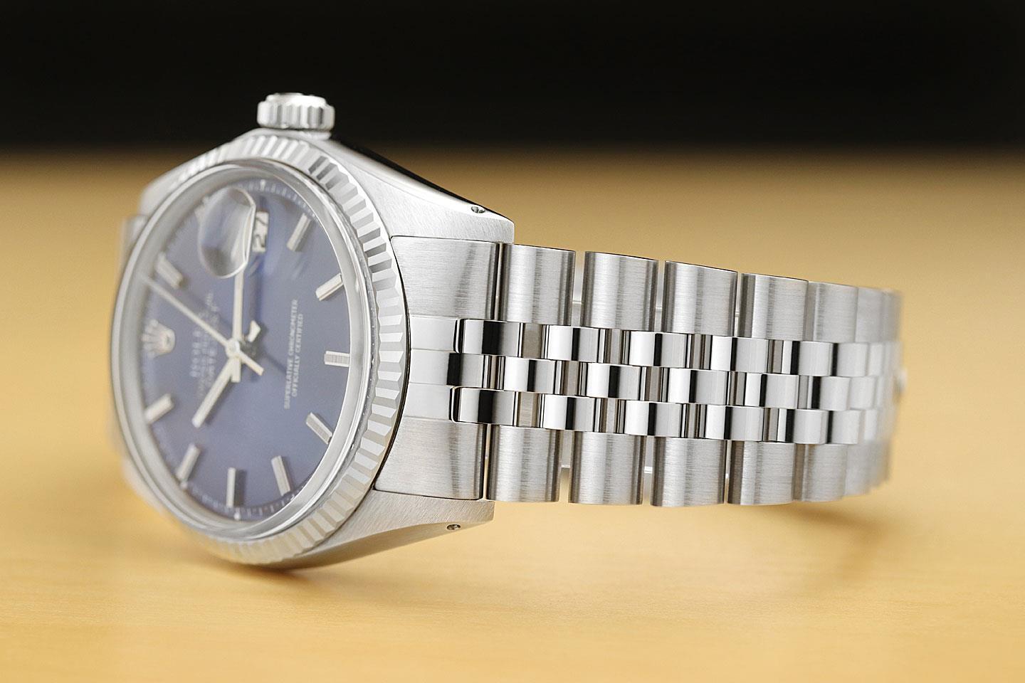 ROLEX Mens Datejust Blue Dial Watch with Jubilee Bracelet