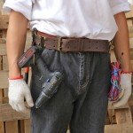 TOURBON Leather Electrician Tool Belt with Hammer Holder