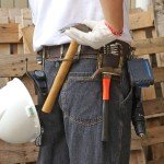 TOURBON Leather Electrician Tool Belt with Hammer Holder