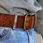 Tourbon 2in Wide Leather Tool Carrying Belt