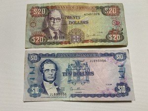 Vintage Jamaican Paper Money and Coins Collection