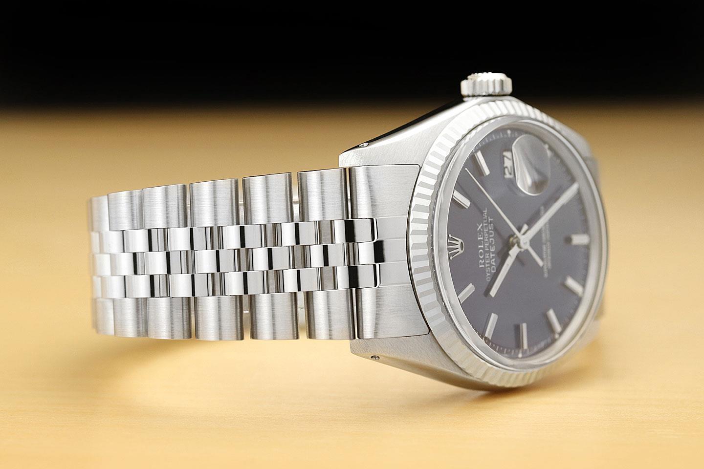 ROLEX Mens Datejust Blue Dial Watch with Jubilee Bracelet