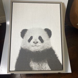 PANDA Framed Canvas Wall Art - 24x18 Inches