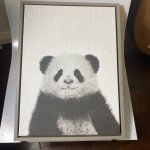 PANDA Framed Canvas Wall Art - 24x18 Inches