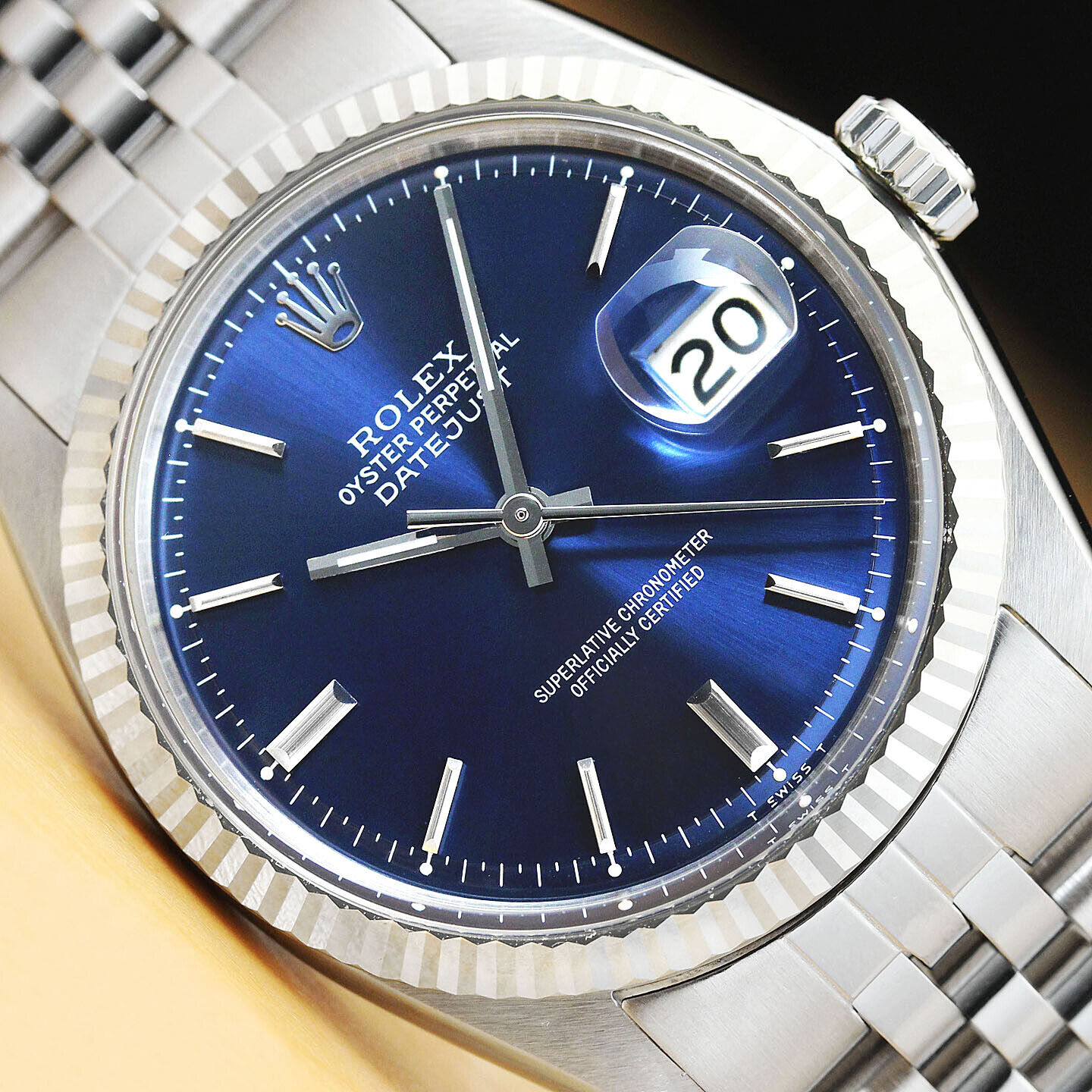 Rolex Men's Datejust Blue Dial Gold Steel Watch