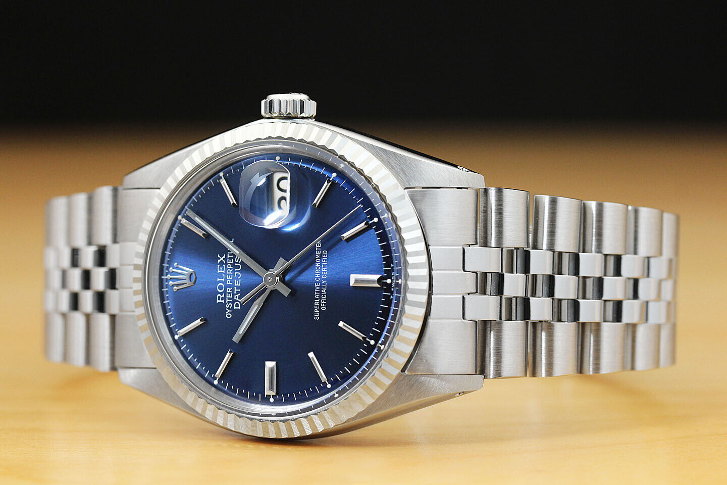 Rolex Men's Datejust Blue Dial Gold Steel Watch