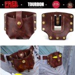 Leather Tape Measure Holder with Belt Clip