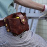Leather Tape Measure Holder with Belt Clip
