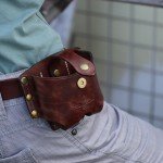 Leather Tape Measure Holder with Belt Clip