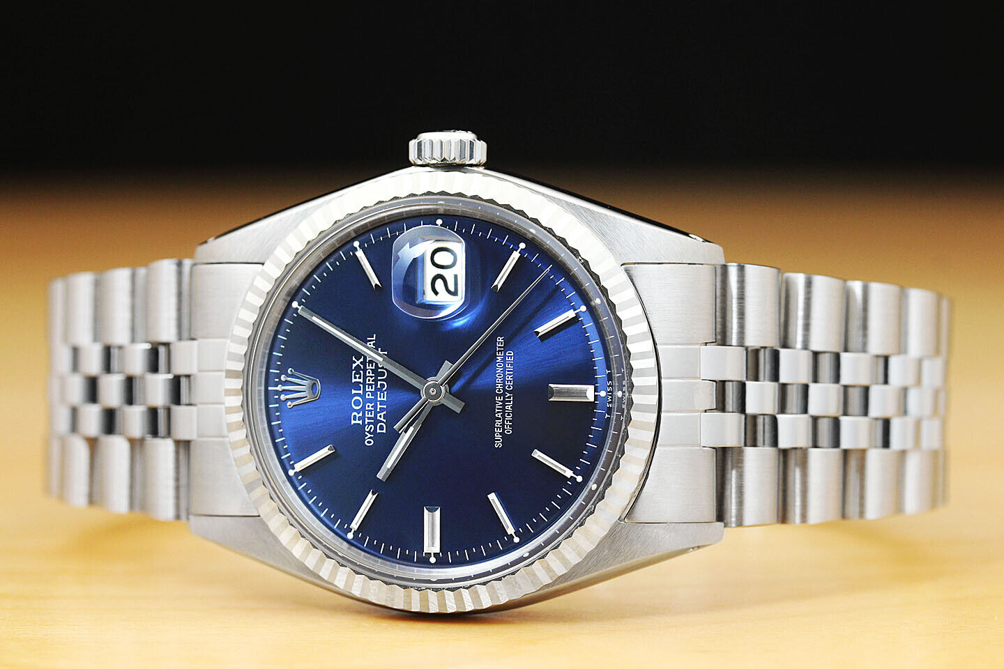 Rolex Men's Datejust Blue Dial Gold Steel Watch