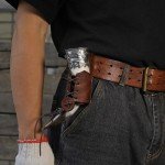 Viking Drinking Horn Leather Belt Holster