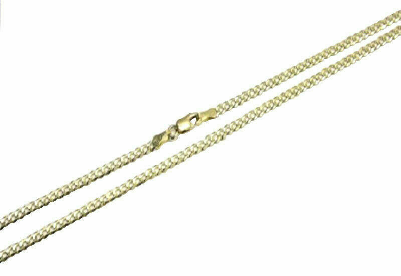 14k Yellow Gold 2mm Cuban Link Chain Necklace