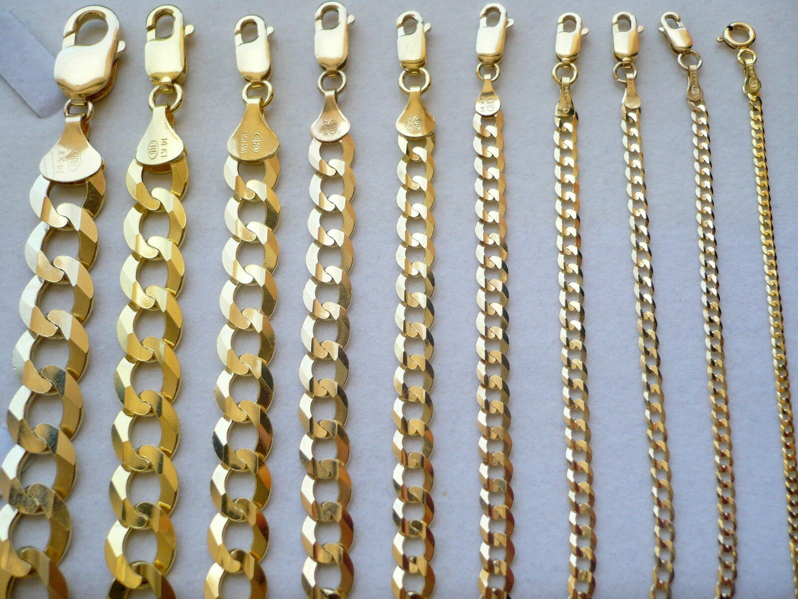 14k Gold Cuban Link Chain Necklace 16-30" Unisex