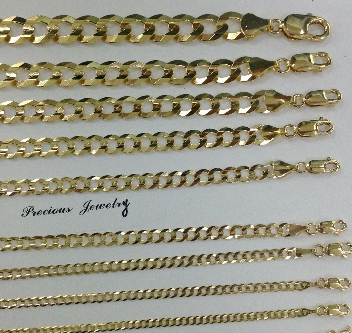 14K Yellow Gold Cuban Link Necklace Chain 16"-30