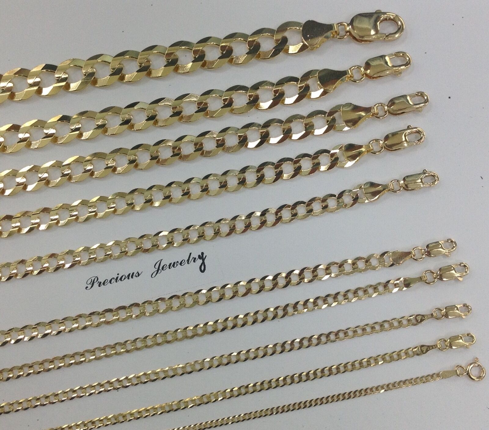 14K Yellow Gold Cuban Link Necklace Chain 16"-30