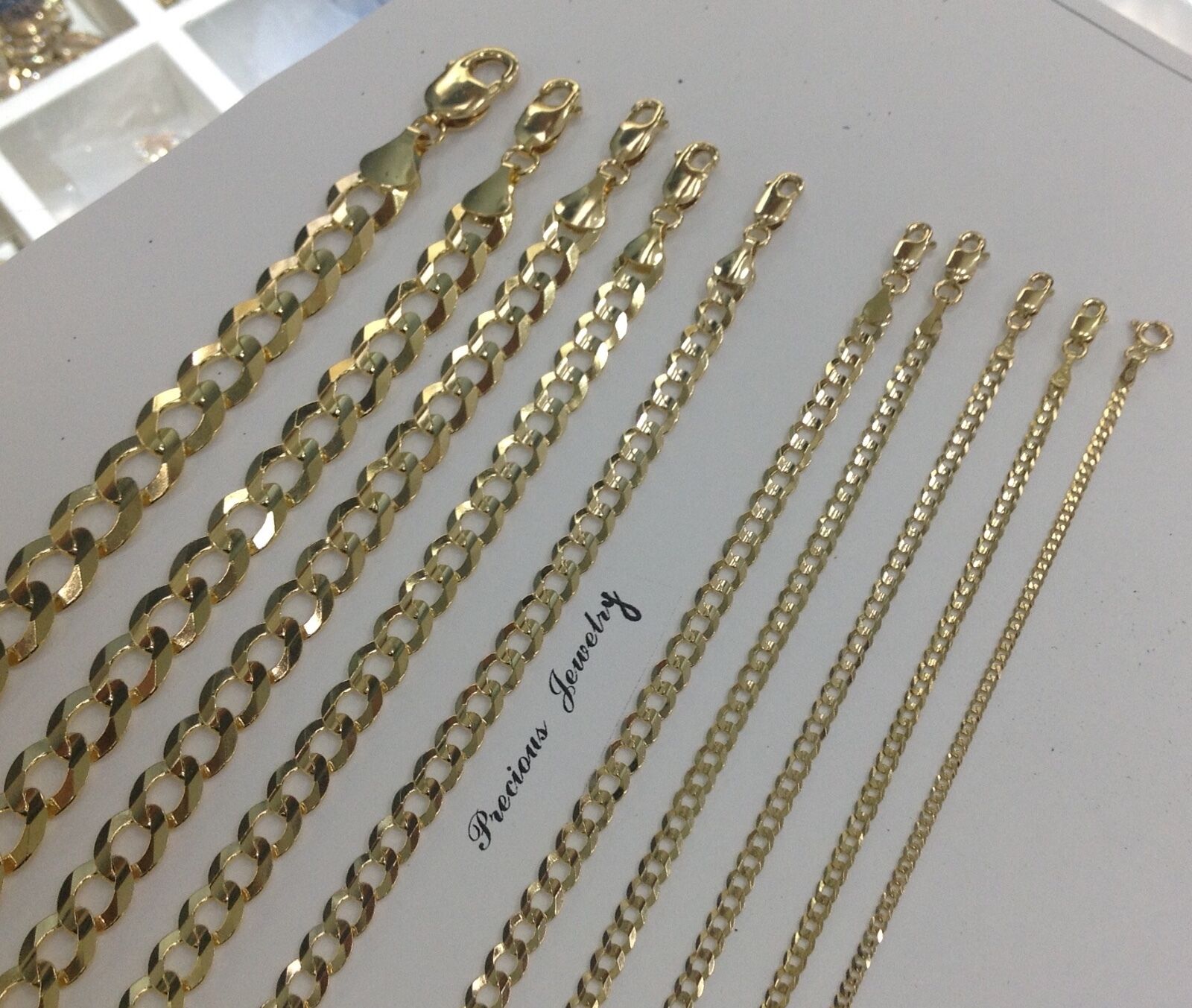 14K Yellow Gold Cuban Link Necklace Chain 16"-30