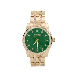Men's Gold Metal Watch and Bracelet Set