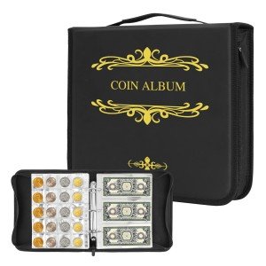 Coin Collection Book for 260 Coins & 21 Notes