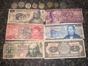 Vintage Mexican Peso Paper Money and Coin Collection