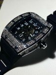 Men's Custom Black Ice Out Square Watch