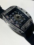 Men's Custom Black Ice Out Square Watch