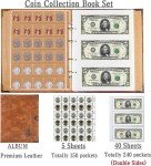 Retro Coin & Paper Money Collector Holder - 150 Pockets
