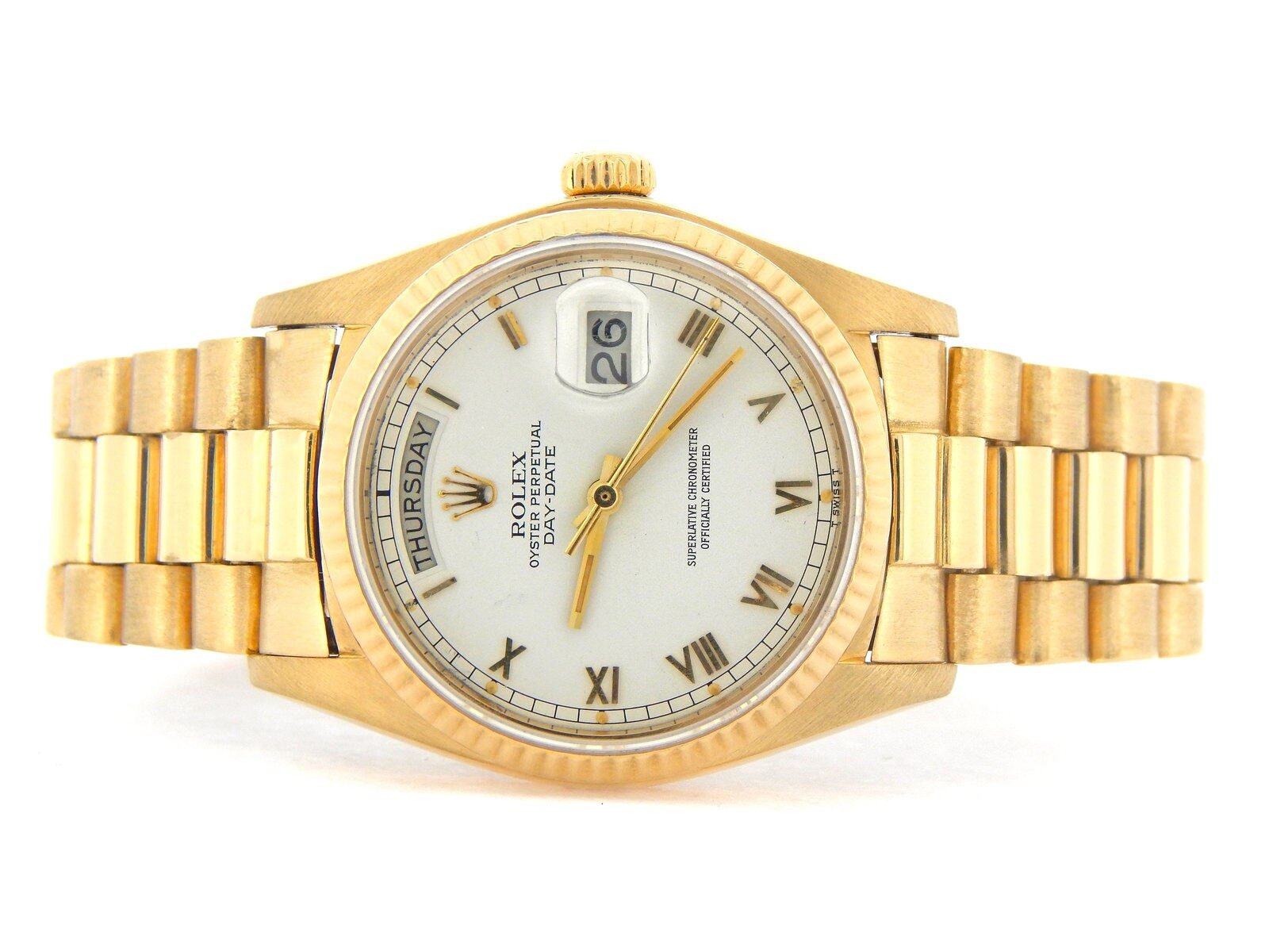 Rolex Day-Date President 18K Gold Watch White Dial