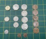 British Currency Set: 17 Coins & 1 Note