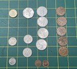 British Currency Set: 17 Coins & 1 Note