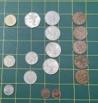British Currency Set: 17 Coins & 1 Note