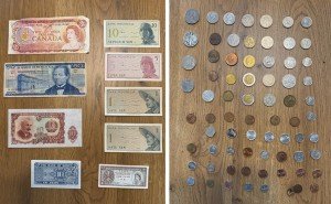 Foreign Coins, Paper Money & 1943 Half Dollar Lot