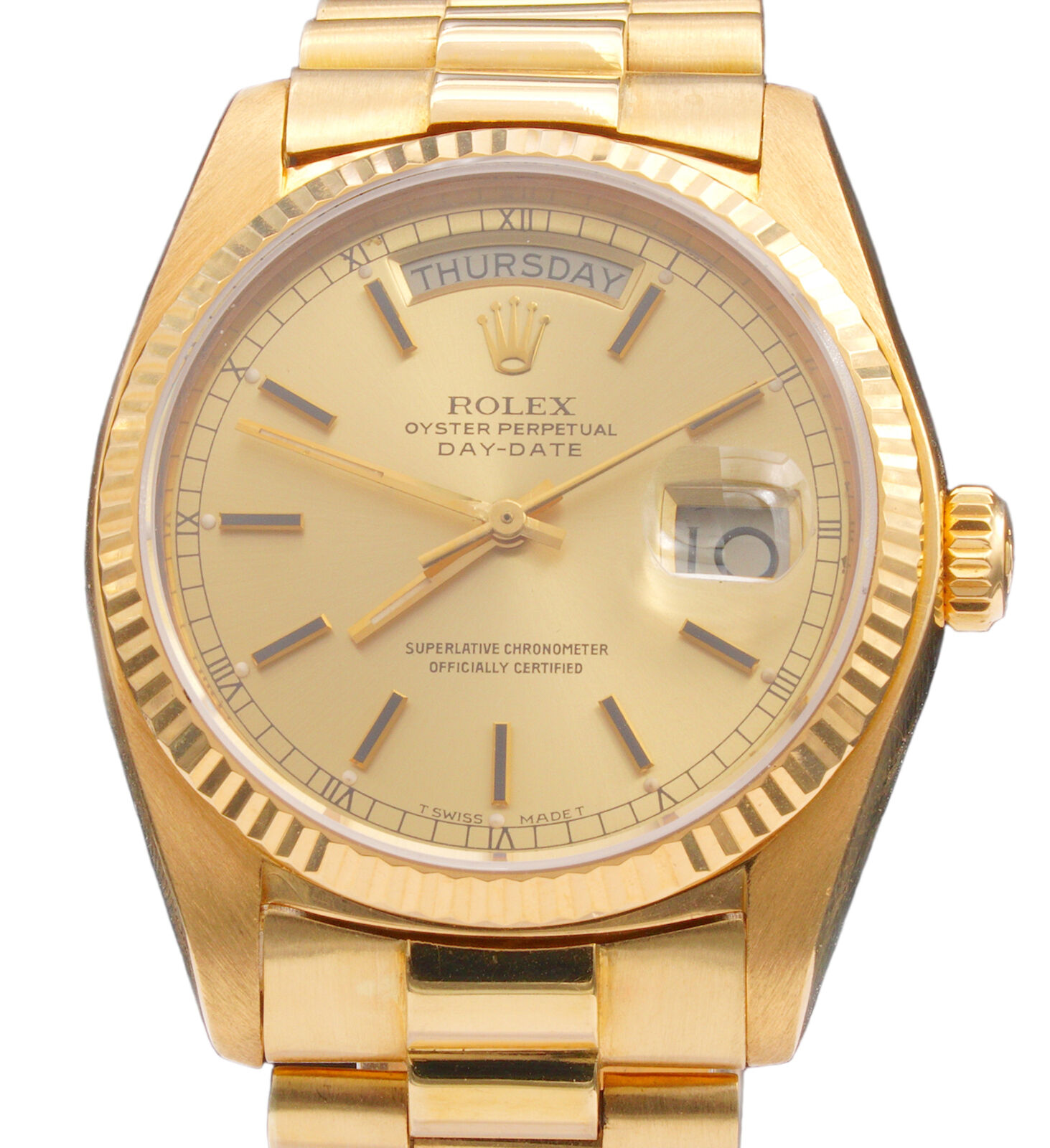 18K Gold Mens Rolex Day-Date President Watch