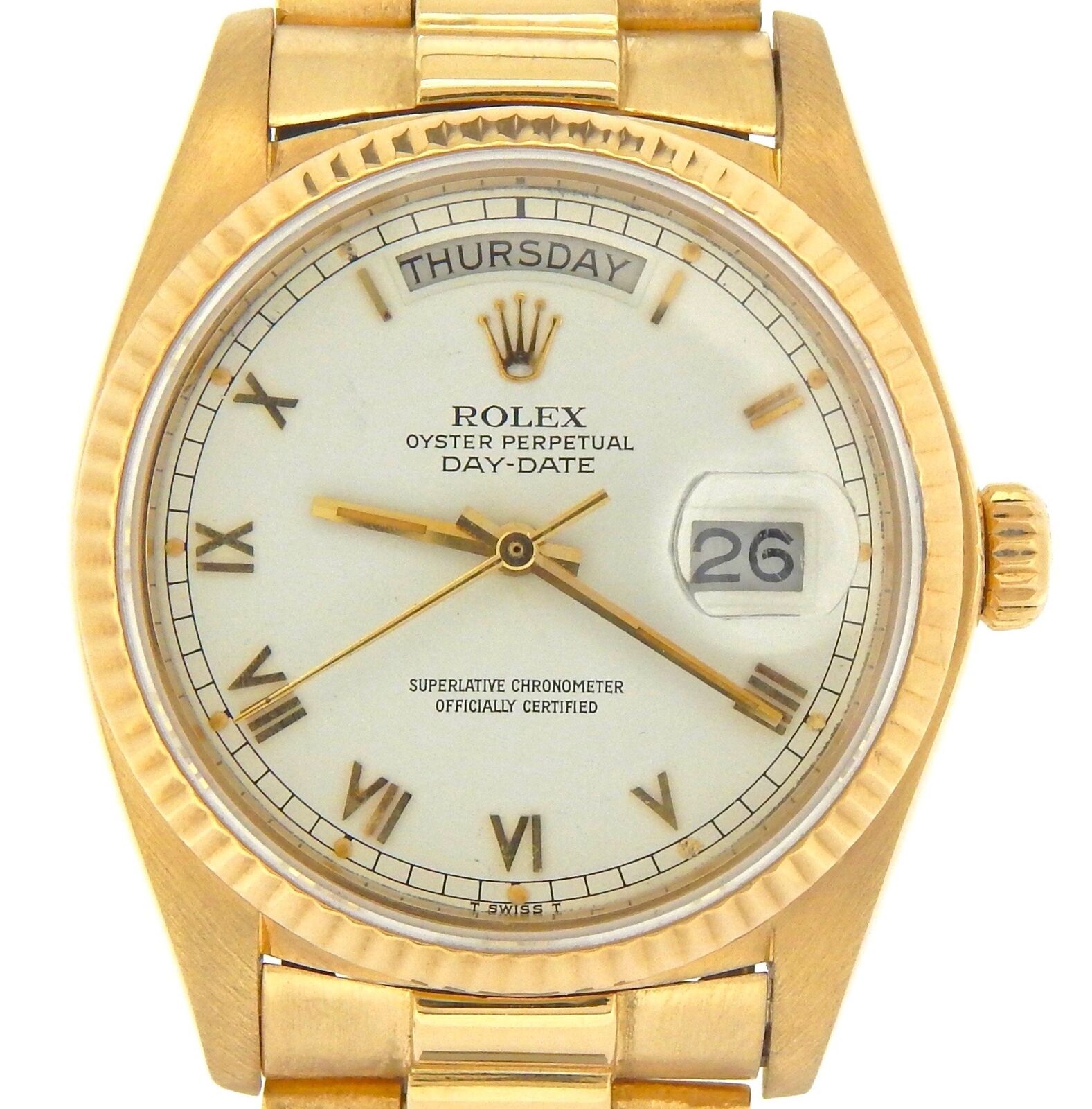Rolex Day-Date President 18K Gold Watch White Dial