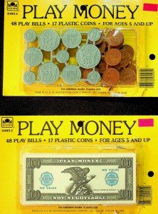 Golden Play Money - Bills and Coins Set