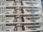 7 Sequential Uncirculated $20 Bills and Coins