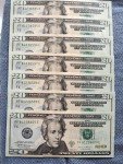 7 Sequential Uncirculated $20 Bills and Coins