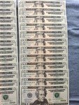 24 Uncirculated Sequential $20 Bills Set