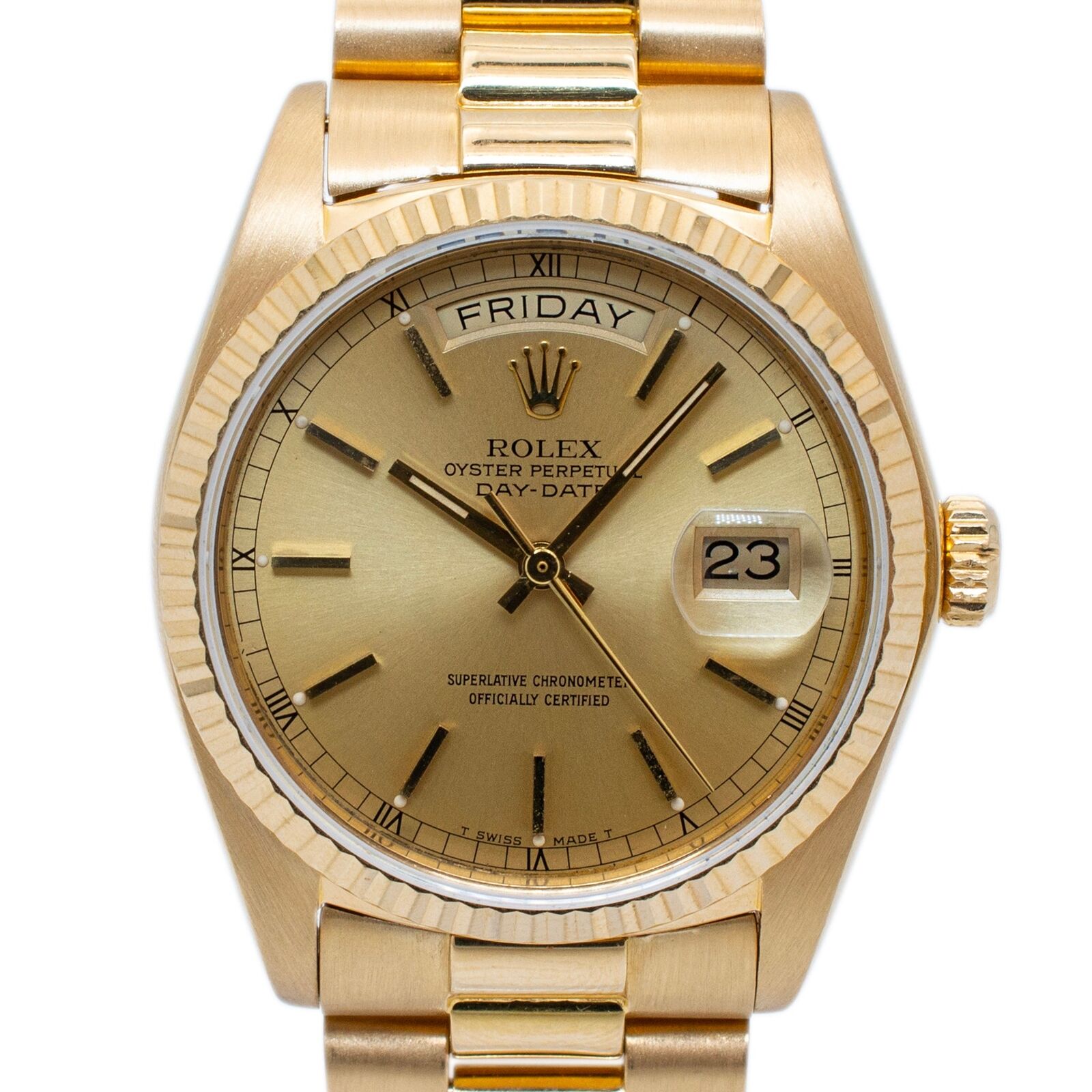 1978 Rolex President Champagne Dial 18K Gold Watch