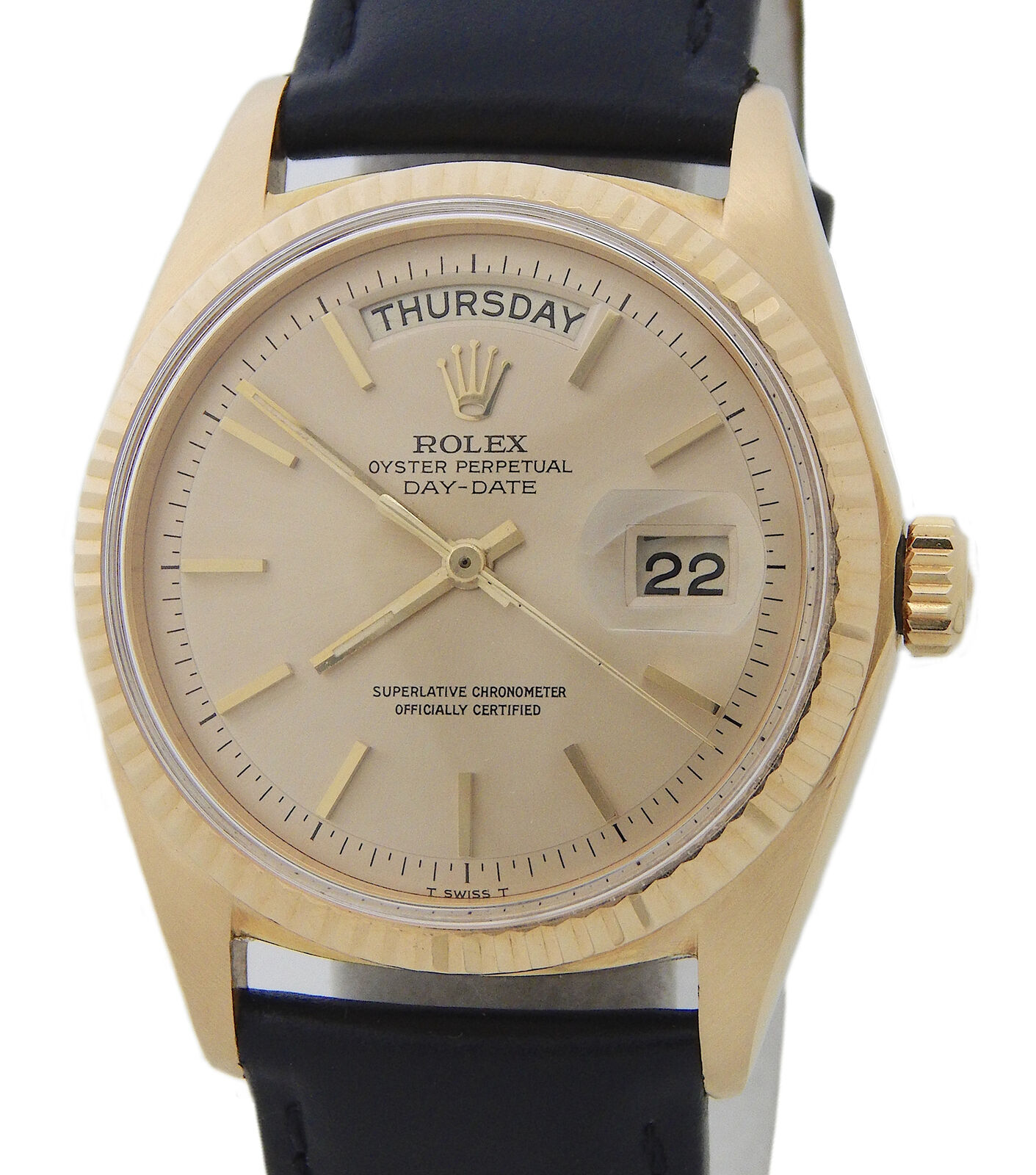 Men's Rolex Day-Date 18K Gold Watch - Champagne