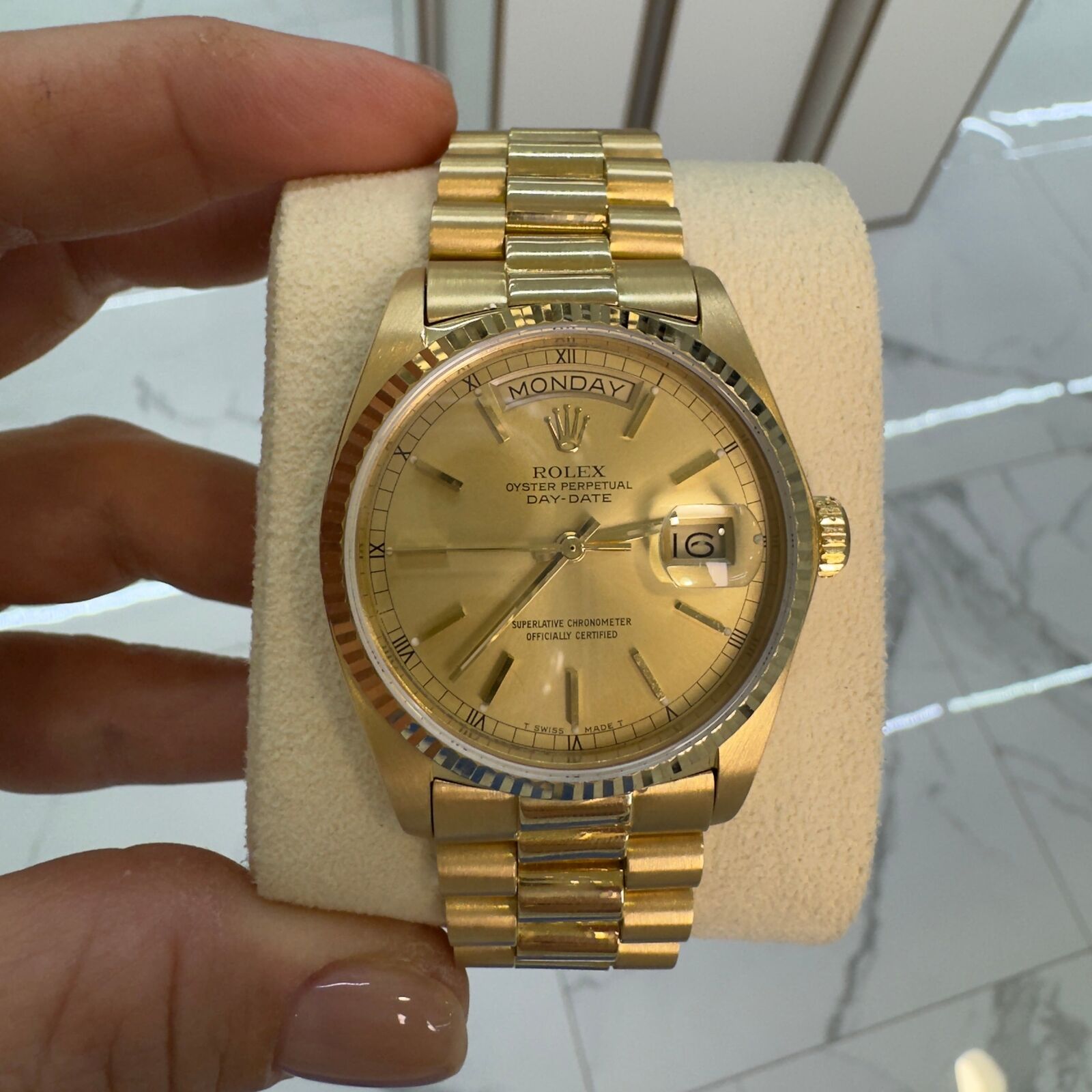 1978 Rolex President Champagne Dial 18K Gold Watch