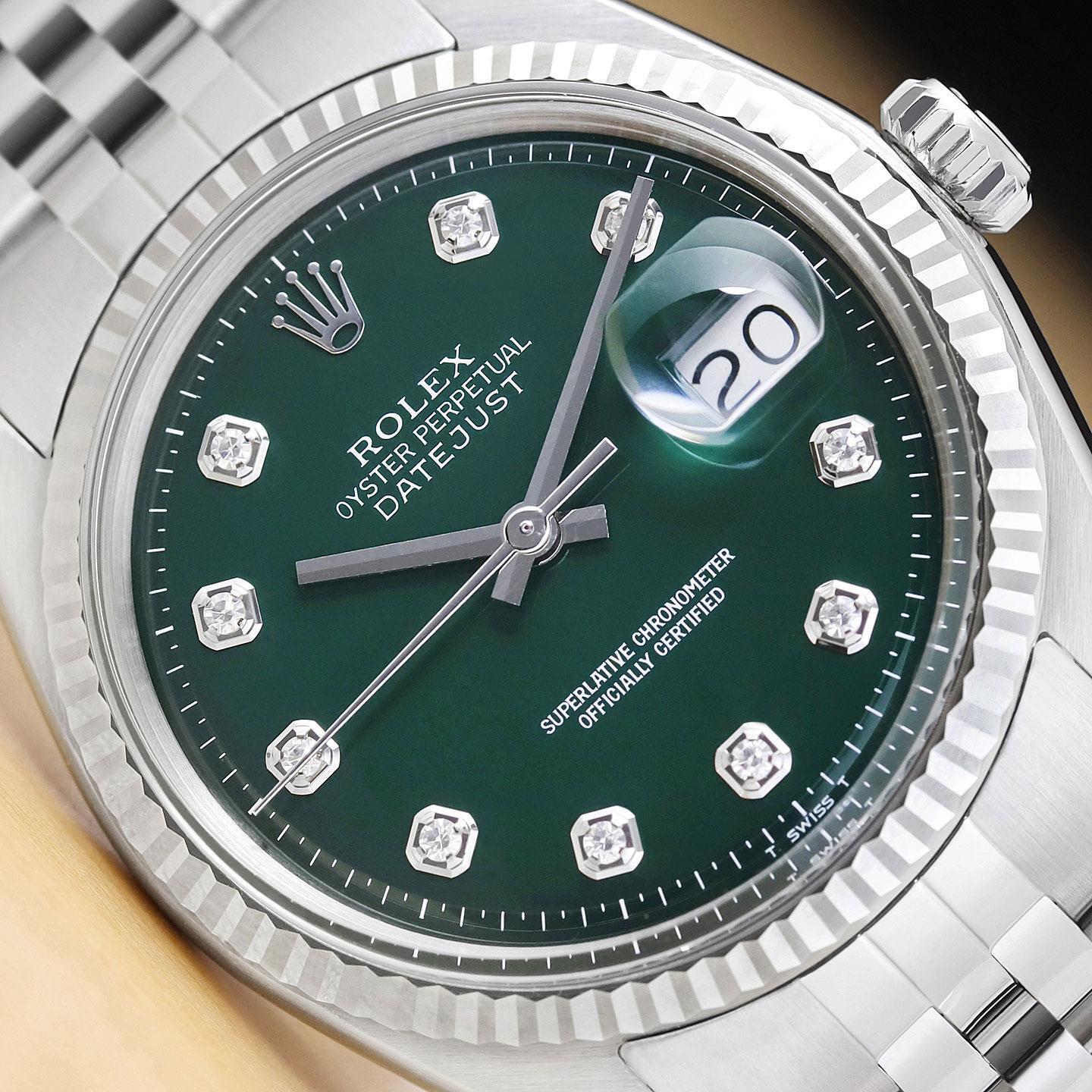 Rolex Men's Datejust Green Diamond Dial Watch VIP Marketplace