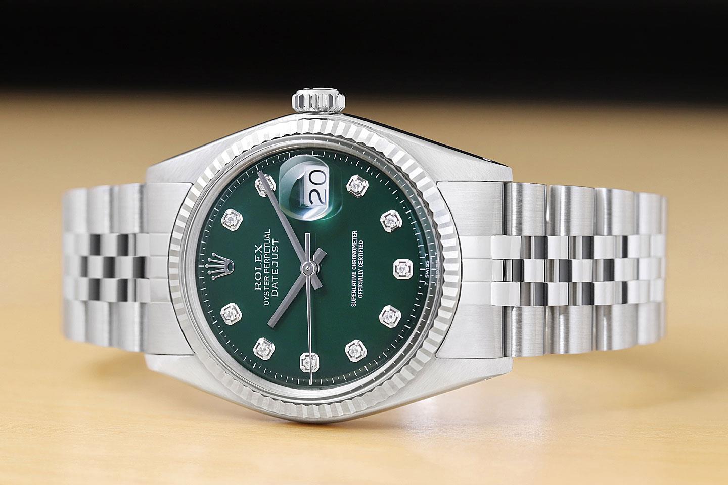 Rolex Men's Datejust Green Diamond Dial Watch VIP Marketplace