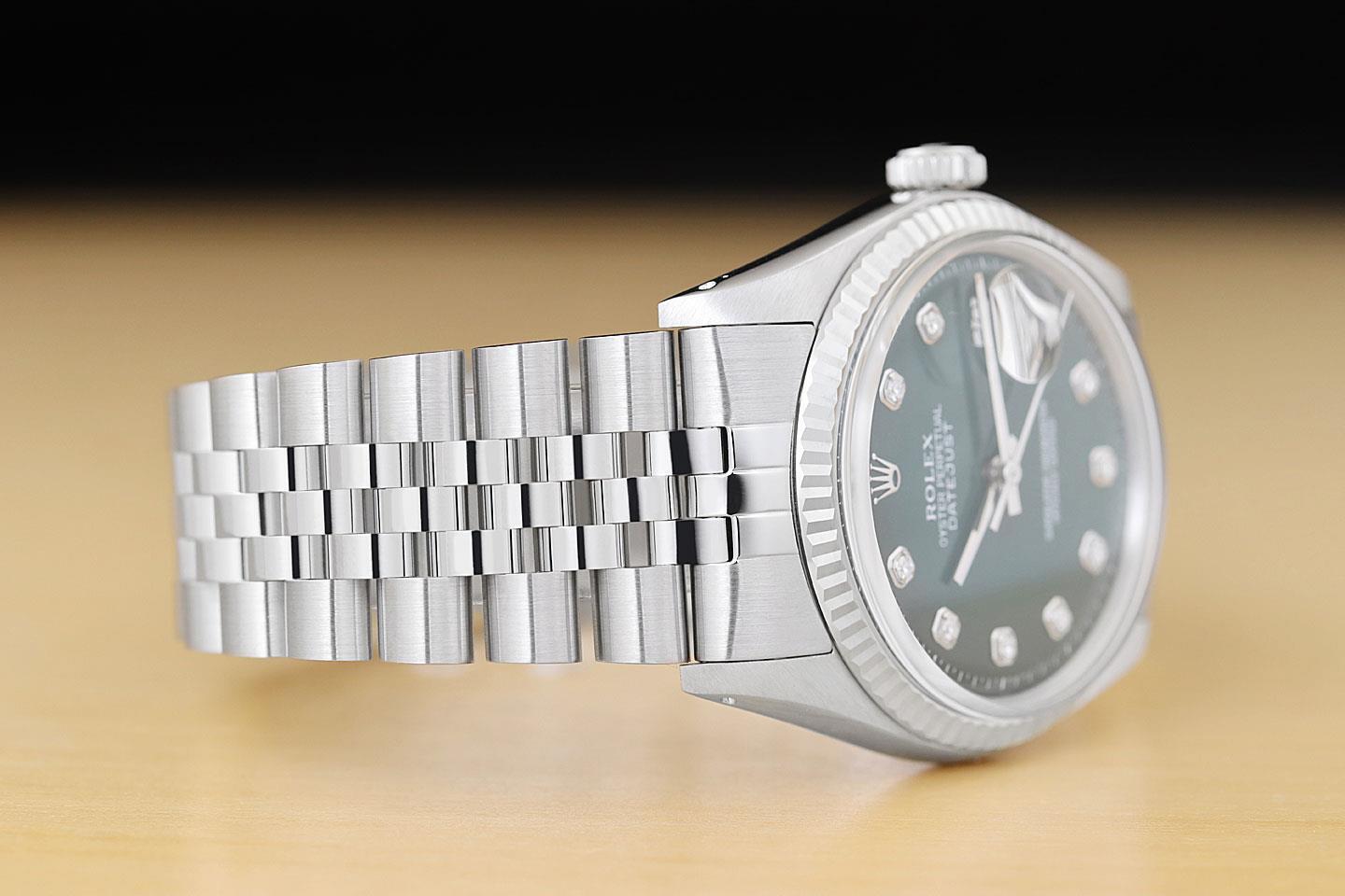 Rolex Men's Datejust Green Diamond Dial Watch VIP Marketplace