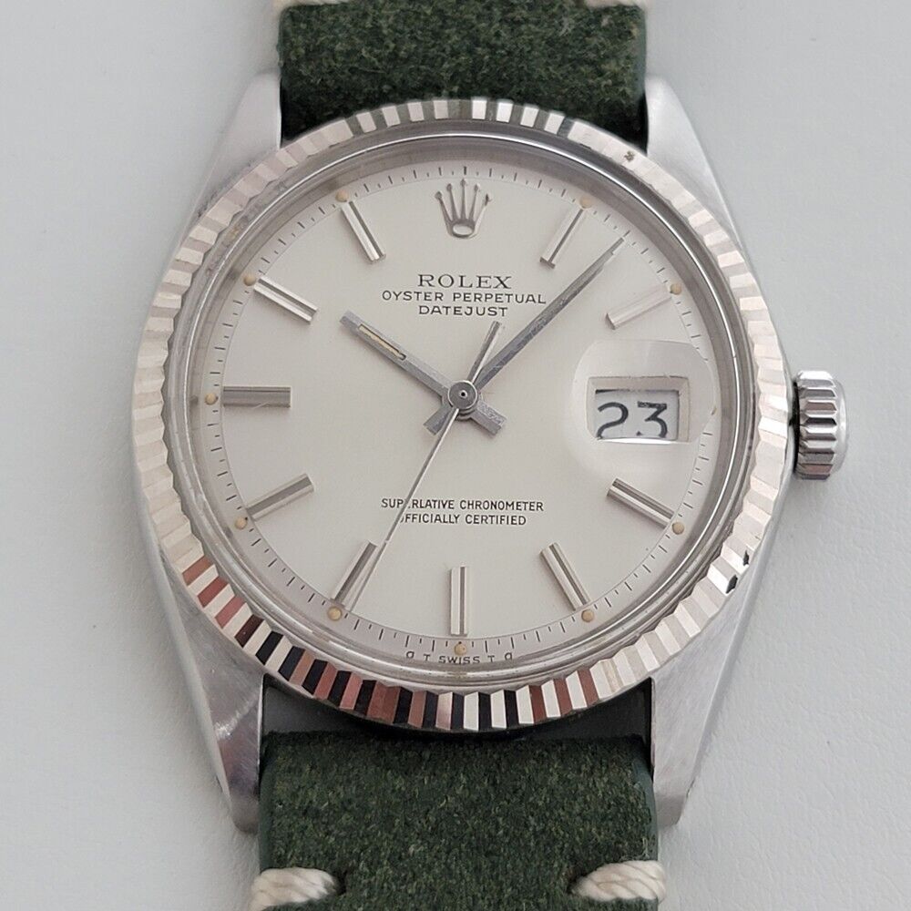 Mens Vintage Rolex Oyster Datejust 18k Gold SS