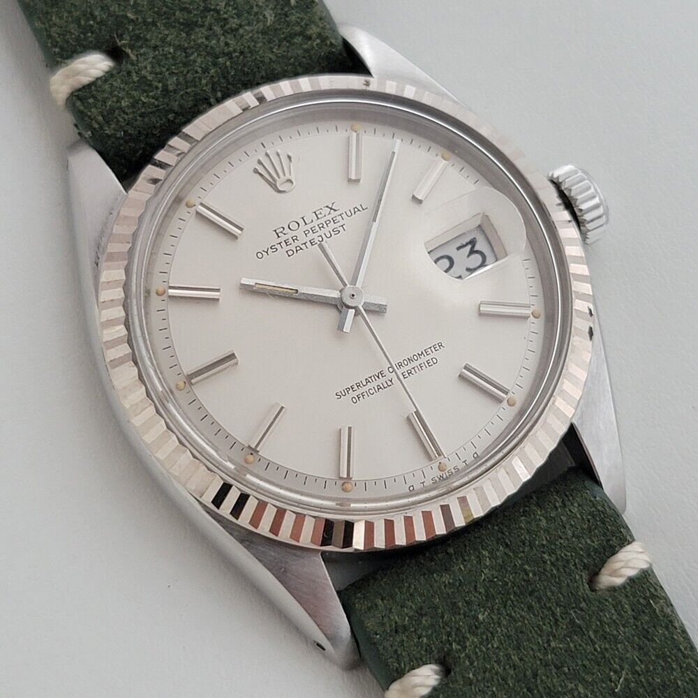 Mens Vintage Rolex Oyster Datejust 18k Gold SS