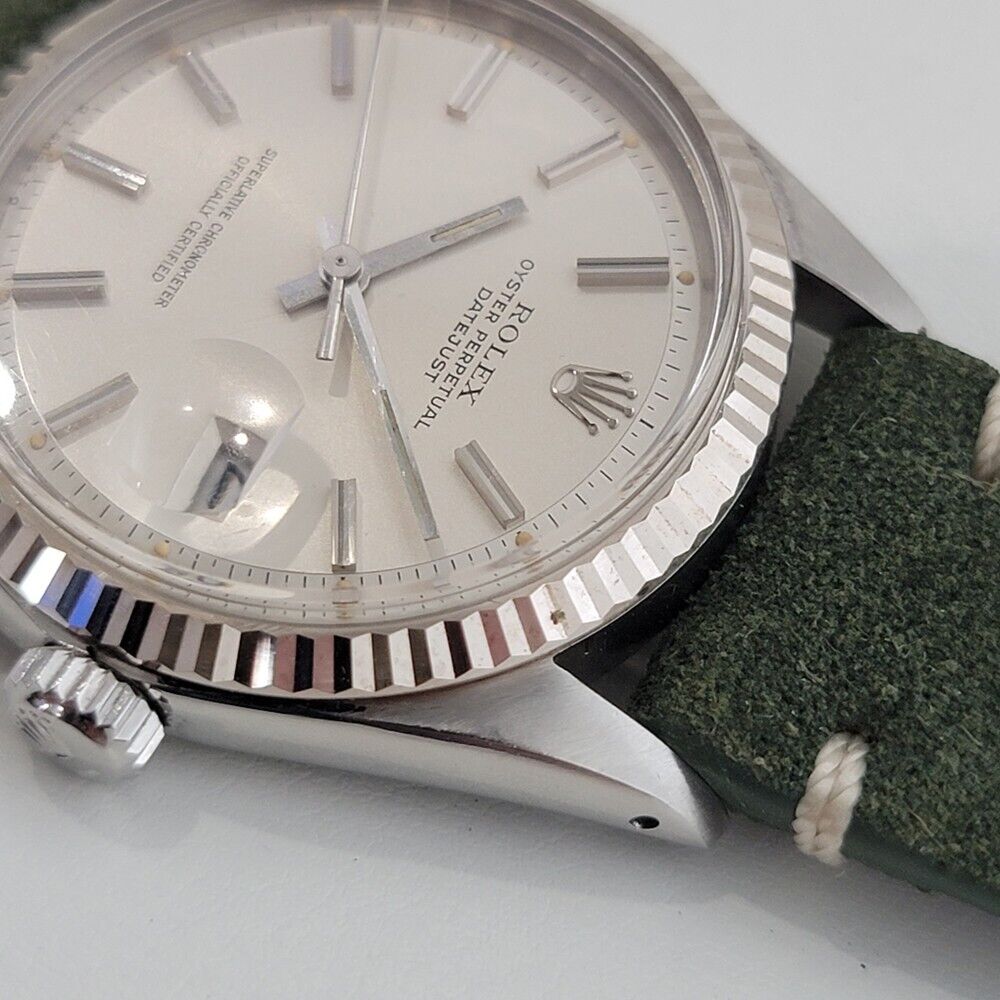 Mens Vintage Rolex Oyster Datejust 18k Gold SS